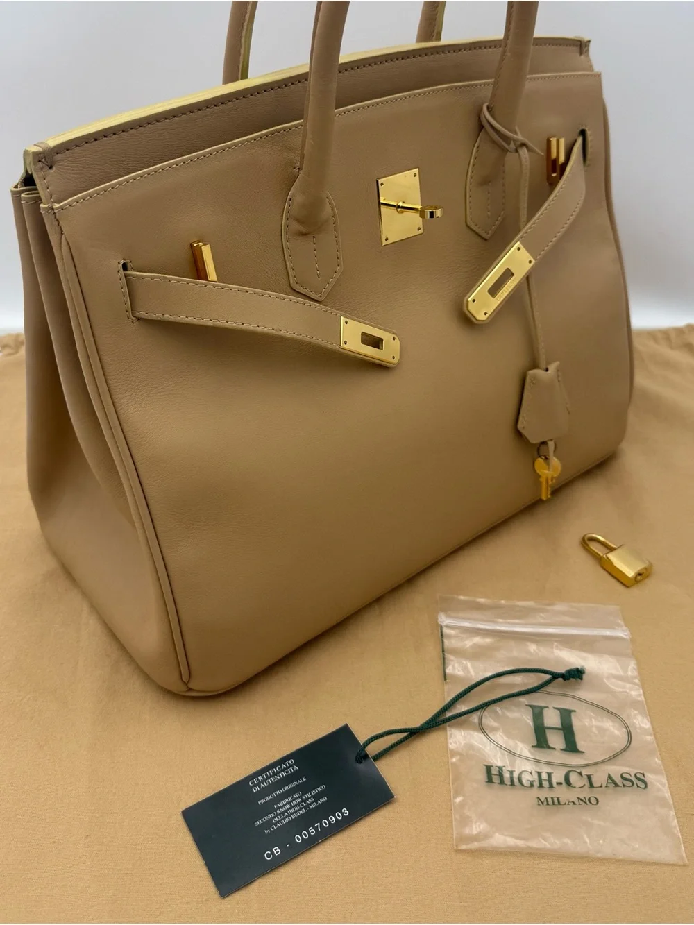 🇮🇹HIGH-CLASS by Claudio Budel 1971 MILANO 35 Bag in Beige • Made in ITALY - Picture 3 of 16